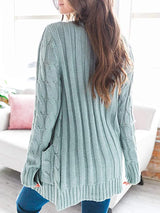 Cable-Knit Buttoned Cardigan with Pockets king-general-store-5710.myshopify.com