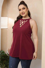 Plus Size Halter Neck Cutout Sleeveless Dress king-general-store-5710.myshopify.com