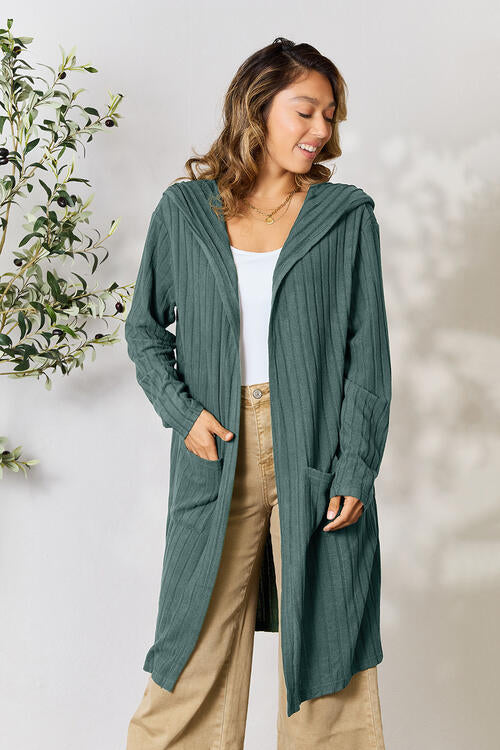 Basic Bae Full Size Ribbed Open Front Long Sleeve Cardigan king-general-store-5710.myshopify.com