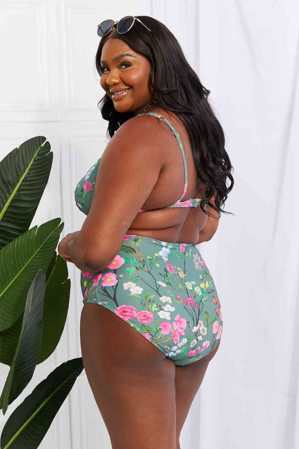 Marina West Swim Take A Dip Twist High-Rise Bikini in Sage king-general-store-5710.myshopify.com