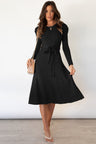 Round Neck Long Sleeve Tie Waist Sweater Dress king-general-store-5710.myshopify.com