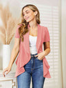 Ninexis Open Front Short Sleeve Full Size Cardigan king-general-store-5710.myshopify.com