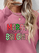 MERRY AND BRIGHT Round Neck Sweatshirt king-general-store-5710.myshopify.com