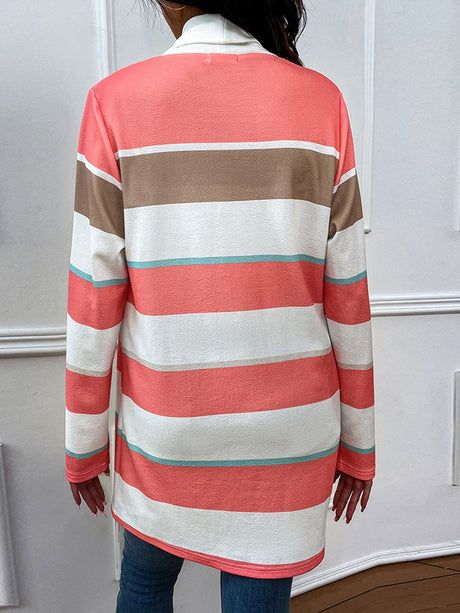 Striped Open Front Longline Cardigan king-general-store-5710.myshopify.com