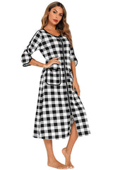 Round Neck Three-Quarter Sleeve Midi Night Dress king-general-store-5710.myshopify.com