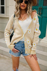 Daisy Pattern Button Front Cardigan king-general-store-5710.myshopify.com