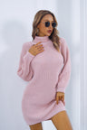 Buttoned Turtleneck Long Sleeve Sweater Dress king-general-store-5710.myshopify.com
