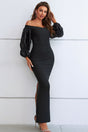 Off-Shoulder Bubble Sleeve Slit Dress king-general-store-5710.myshopify.com