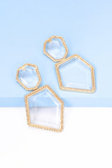 Geometrical Shape Zinc Alloy Frame Resin Dangle Earrings king-general-store-5710.myshopify.com