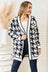 Woven Right Houndstooth Open Front Longline Cardigan king-general-store-5710.myshopify.com