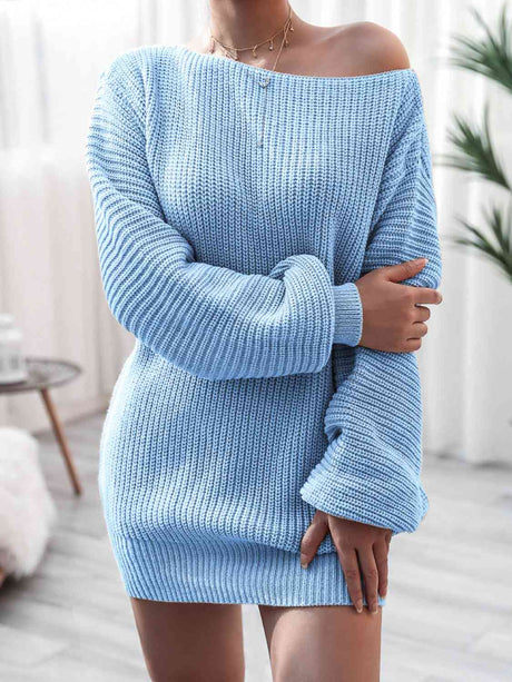 Rib-Knit Mini Sweater Dress king-general-store-5710.myshopify.com