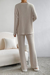 Ribbed V-Neck Top and Pants Set king-general-store-5710.myshopify.com