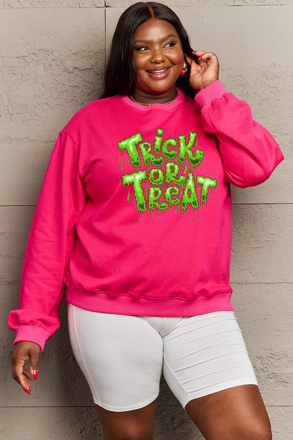 Simply Love Full Size TRICK OR TREAT Graphic Sweatshirt king-general-store-5710.myshopify.com