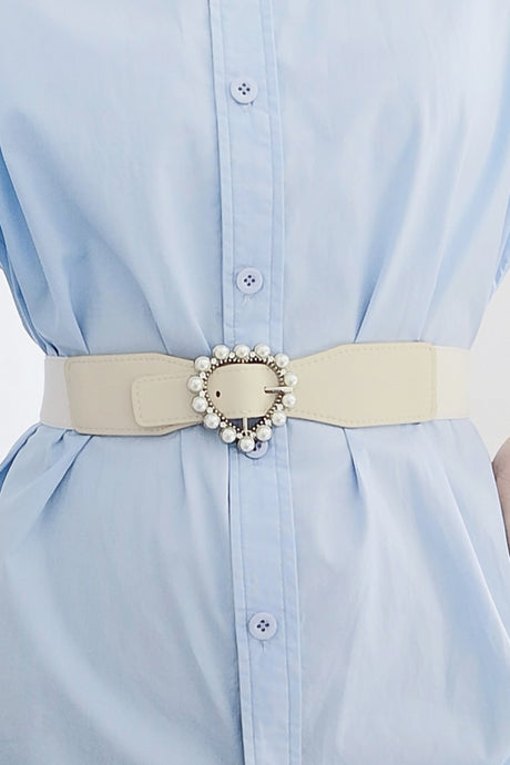 Pearl Heart Buckle Elastic Belt king-general-store-5710.myshopify.com