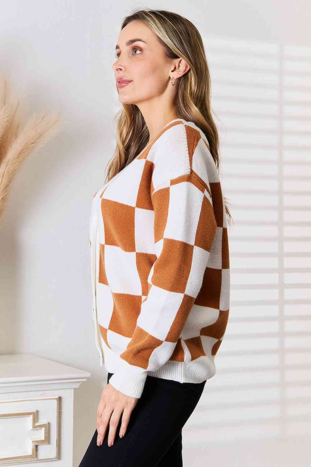 Double Take Button-Up V-Neck Dropped Shoulder Cardigan king-general-store-5710.myshopify.com