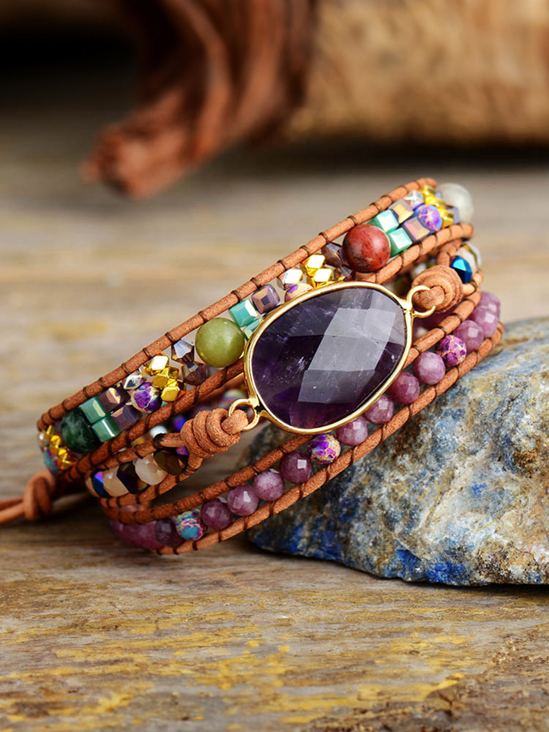 Triple-Layer Amethyst Bracelet king-general-store-5710.myshopify.com