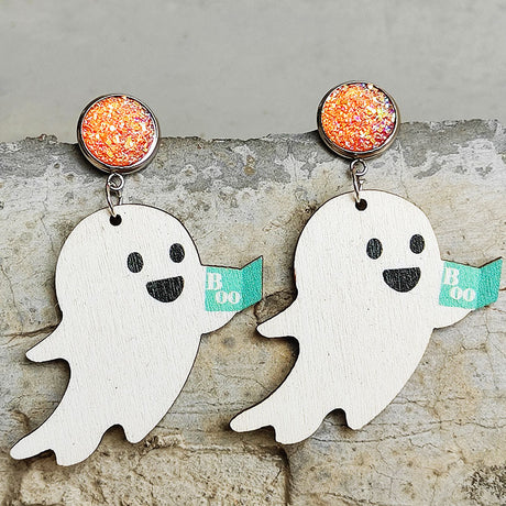 Ghost Shape Wooden Dangle Earrings king-general-store-5710.myshopify.com