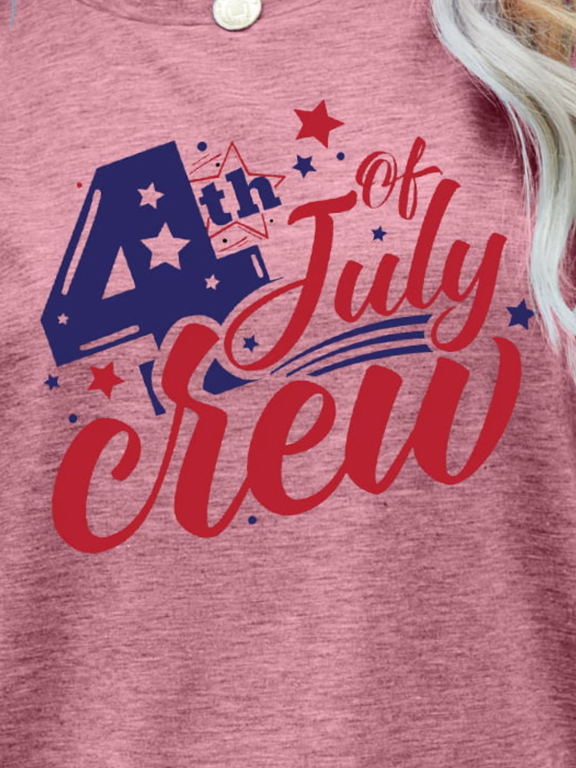 4th OF JULY Graphic Round Neck Tee - Kings Crown Jewel Boutique