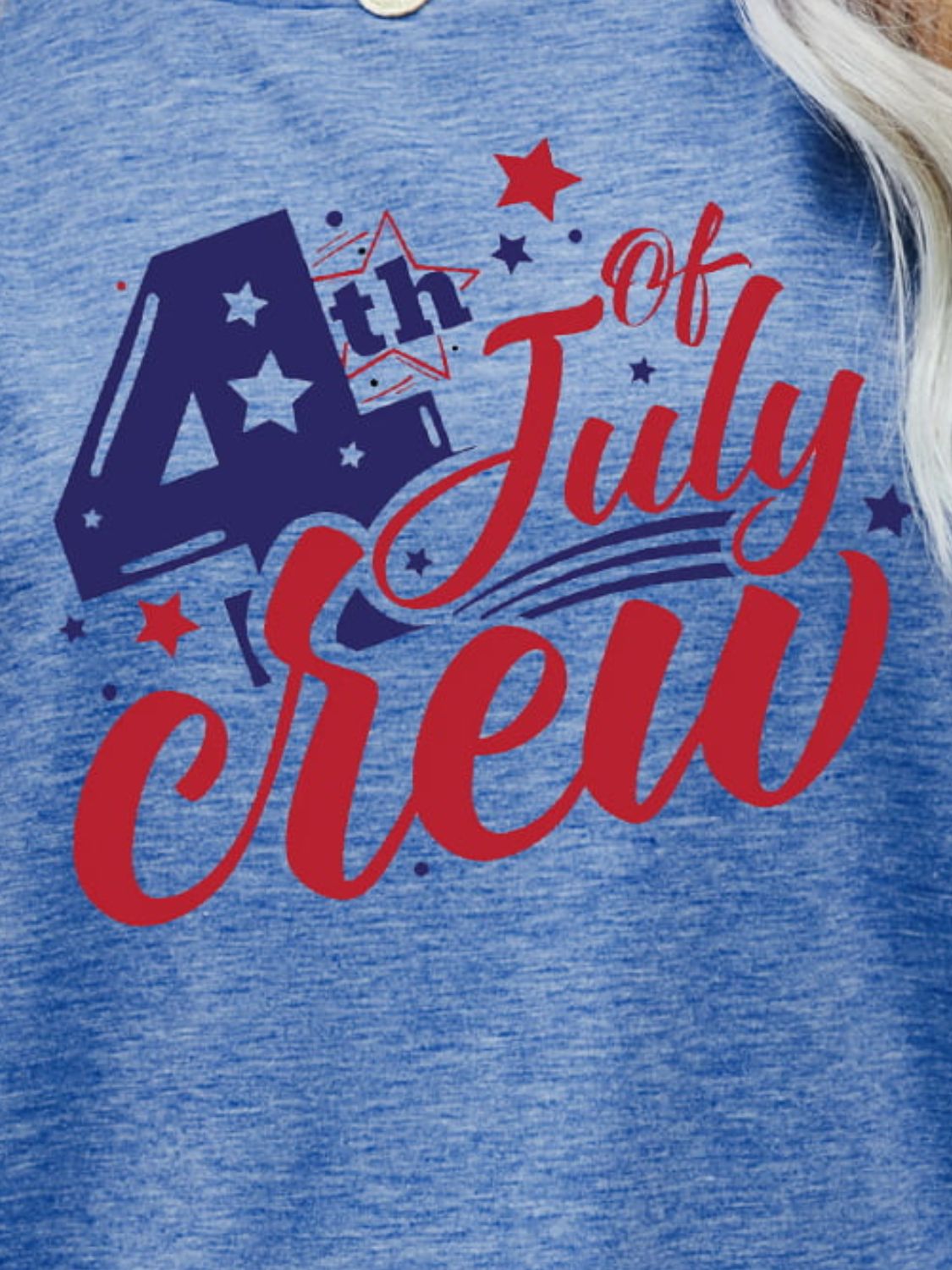 4th OF JULY Graphic Round Neck Tee - Kings Crown Jewel Boutique