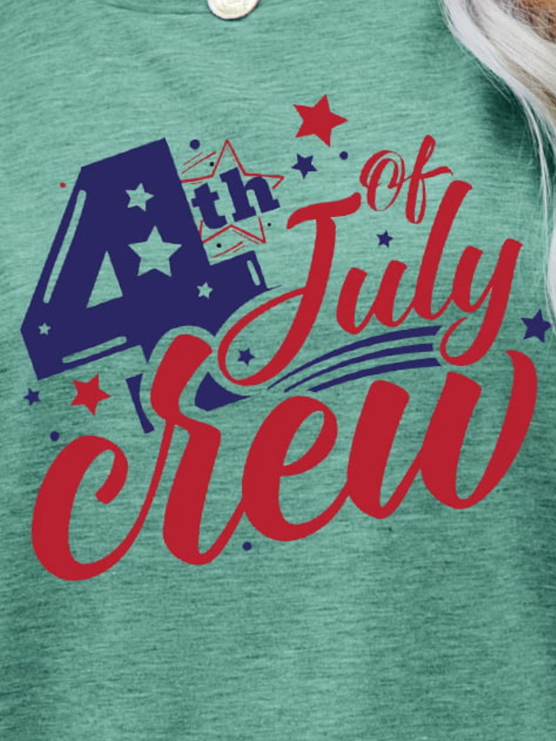 4th OF JULY Graphic Round Neck Tee - Kings Crown Jewel Boutique