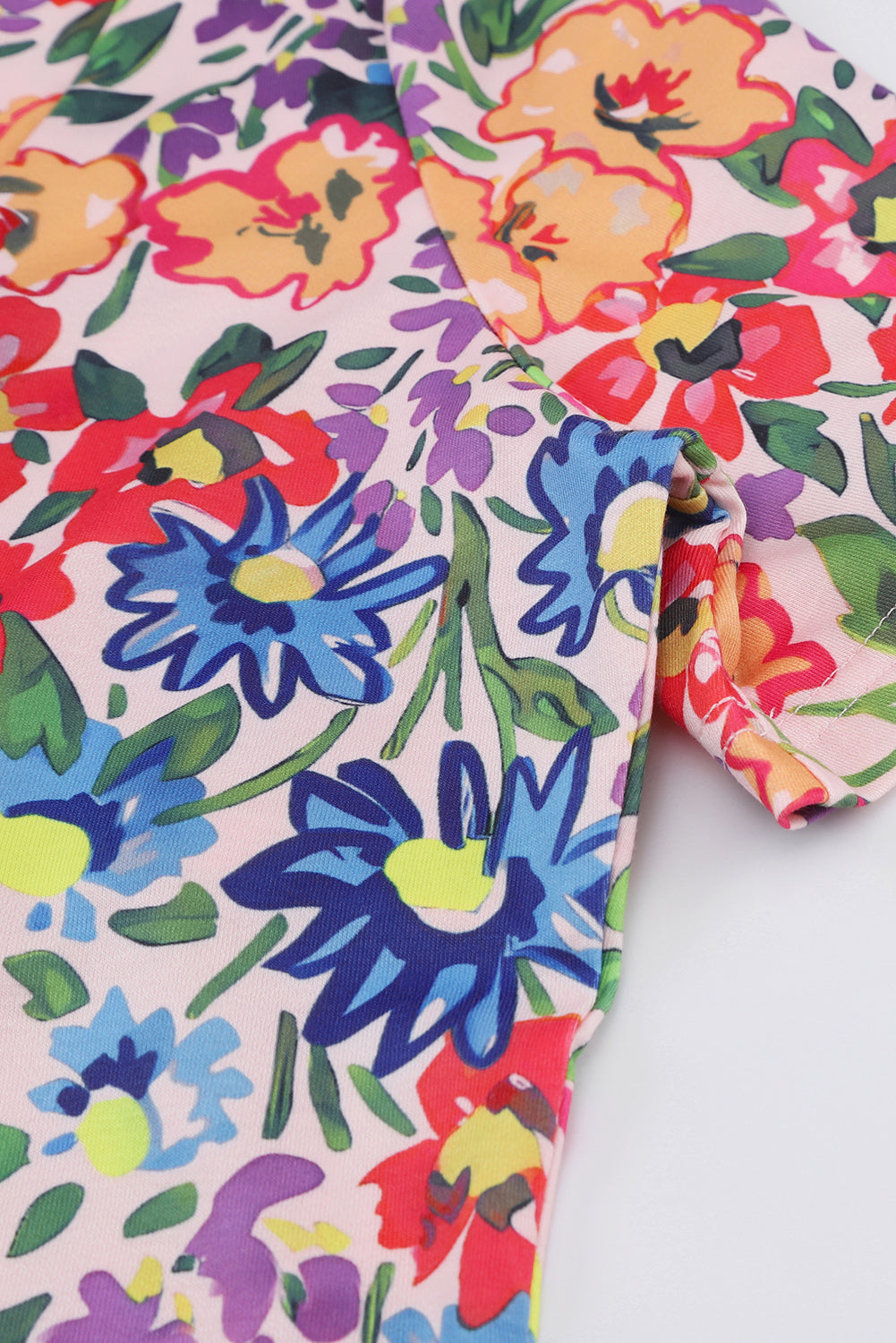 Floral Round Neck Short Sleeve Dress king-general-store-5710.myshopify.com