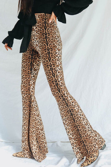 Leopard Print Flare Leg Pants king-general-store-5710.myshopify.com