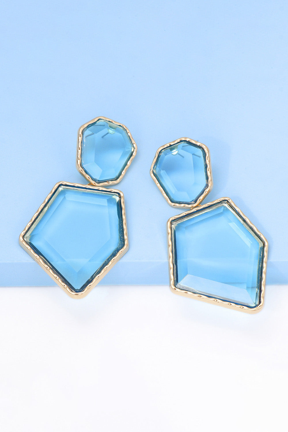 Geometrical Shape Zinc Alloy Frame Resin Dangle Earrings king-general-store-5710.myshopify.com