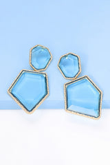 Geometrical Shape Zinc Alloy Frame Resin Dangle Earrings king-general-store-5710.myshopify.com