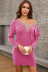 V-Neck Long Sleeve Mini Sweater Dress king-general-store-5710.myshopify.com