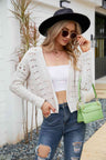 Open Front Cuffed Cropped Cardigan king-general-store-5710.myshopify.com