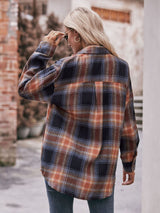 Plaid Dropped Shoulder Longline Shirt king-general-store-5710.myshopify.com