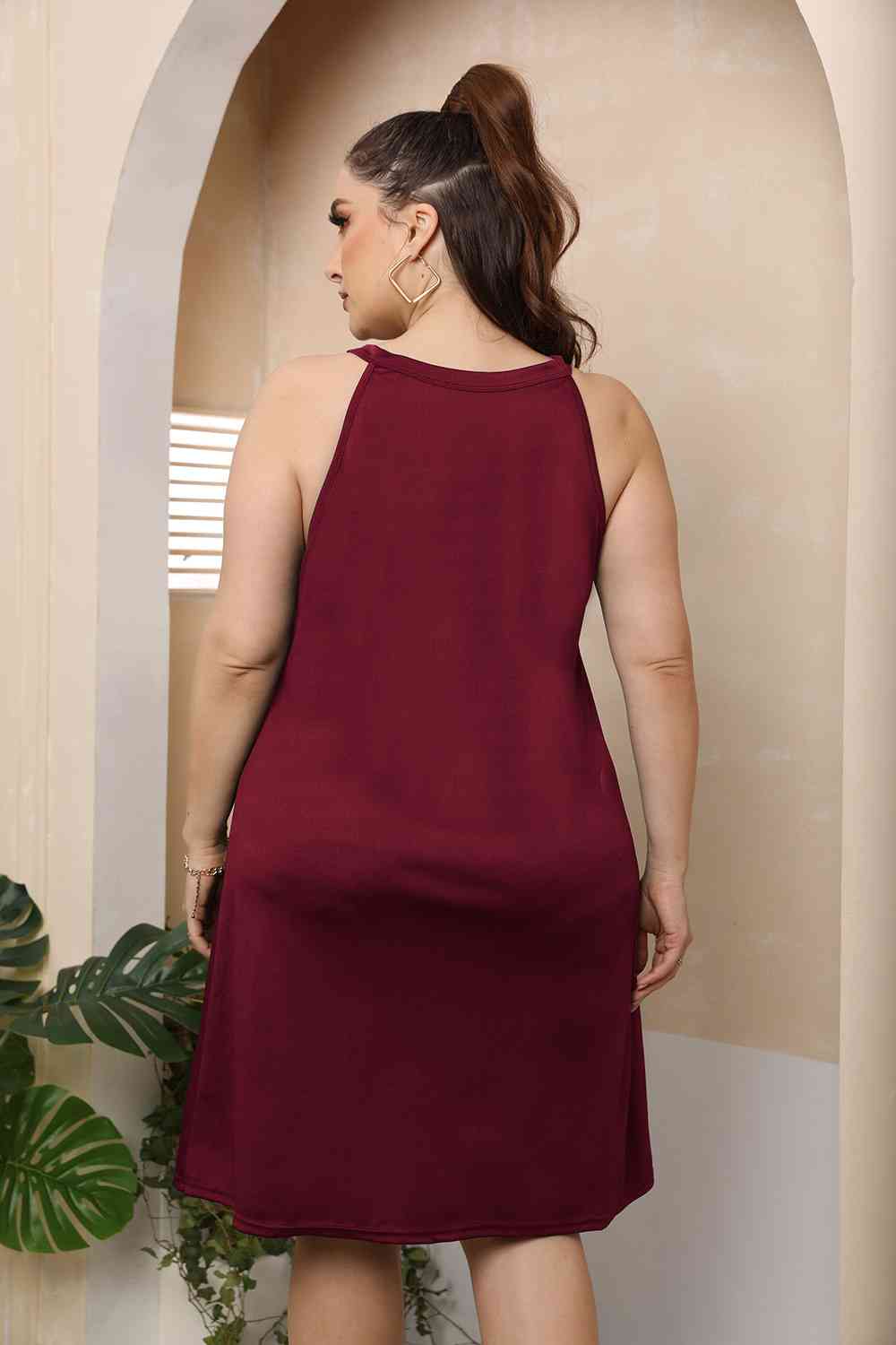 Plus Size Cutout Round Neck Sleeveless Dress king-general-store-5710.myshopify.com