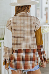 Plaid Color Block Dropped Shoulder Shacket king-general-store-5710.myshopify.com