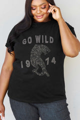 Simply Love Full Size GO WILD 1974 Graphic Cotton Tee king-general-store-5710.myshopify.com