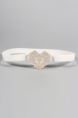 Rhinestone Heart Buckle Elastic Belt king-general-store-5710.myshopify.com