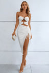 Cutout Strapless Drawstring Detail Split Bandage Dress king-general-store-5710.myshopify.com