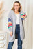 Double Take Multicolored Stripe Open Front Longline Cardigan king-general-store-5710.myshopify.com