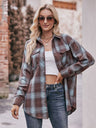 Plaid Dropped Shoulder Longline Shirt king-general-store-5710.myshopify.com