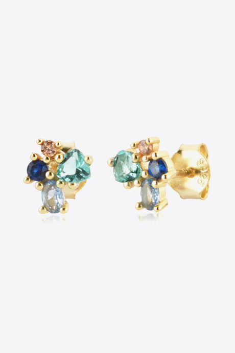 Multicolored Zircon 925 Sterling Silver Stud Earrings king-general-store-5710.myshopify.com