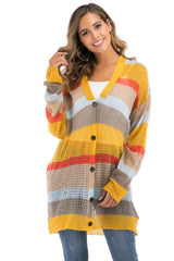 Color Block Openwork Long Sleeve Cardigan king-general-store-5710.myshopify.com