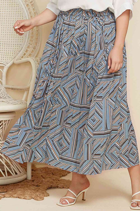 Plus Size Geometric Pleated Skirt king-general-store-5710.myshopify.com