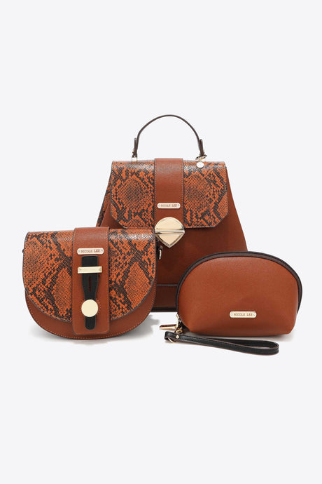 Nicole Lee USA Python 3-Piece Bag Set king-general-store-5710.myshopify.com