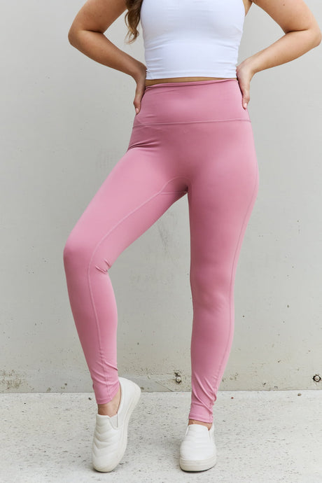 Zenana Fit For You Full Size High Waist Active Leggings in Light Rose king-general-store-5710.myshopify.com
