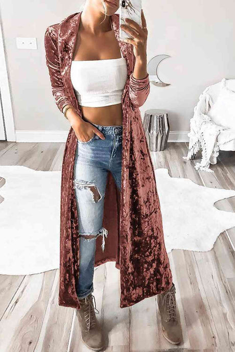 Open Front Long Sleeve Longline Cardigan king-general-store-5710.myshopify.com