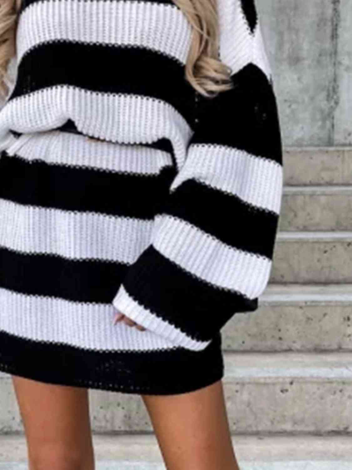 Striped Turtleneck Sweater Dress king-general-store-5710.myshopify.com