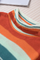 Striped Turtleneck Drop Shoulder Sweater king-general-store-5710.myshopify.com