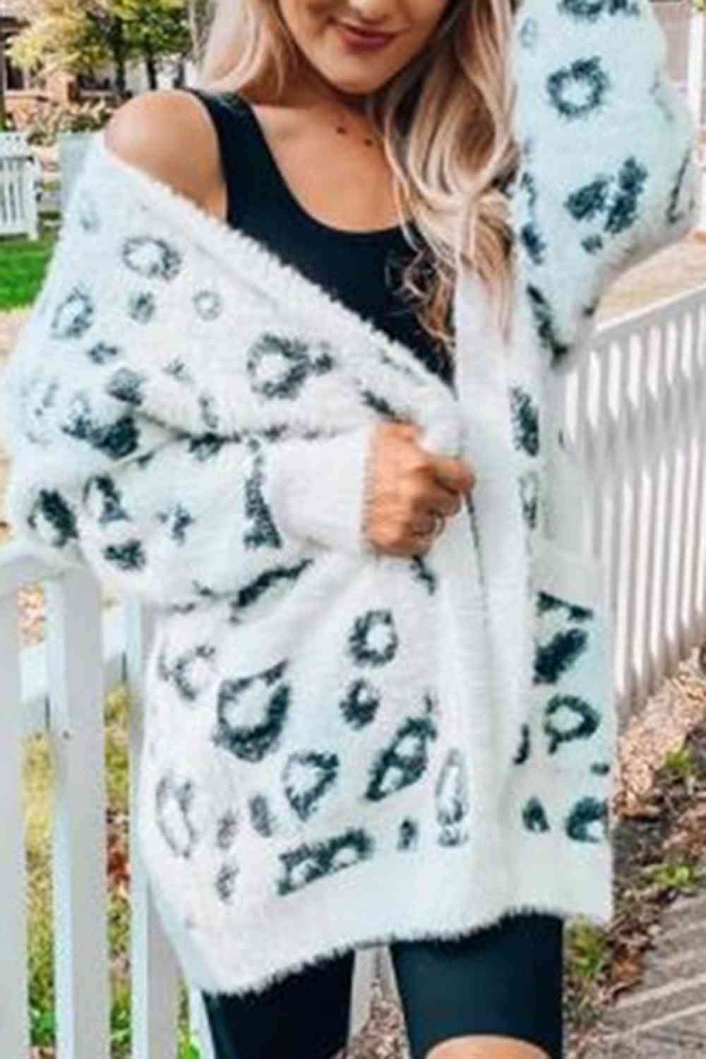 Leopard Open Front Cardigan with Pockets king-general-store-5710.myshopify.com