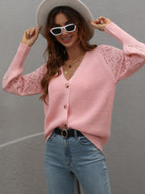 Double Take Rib-Knit Plunge Raglan Sleeve Cardigan king-general-store-5710.myshopify.com