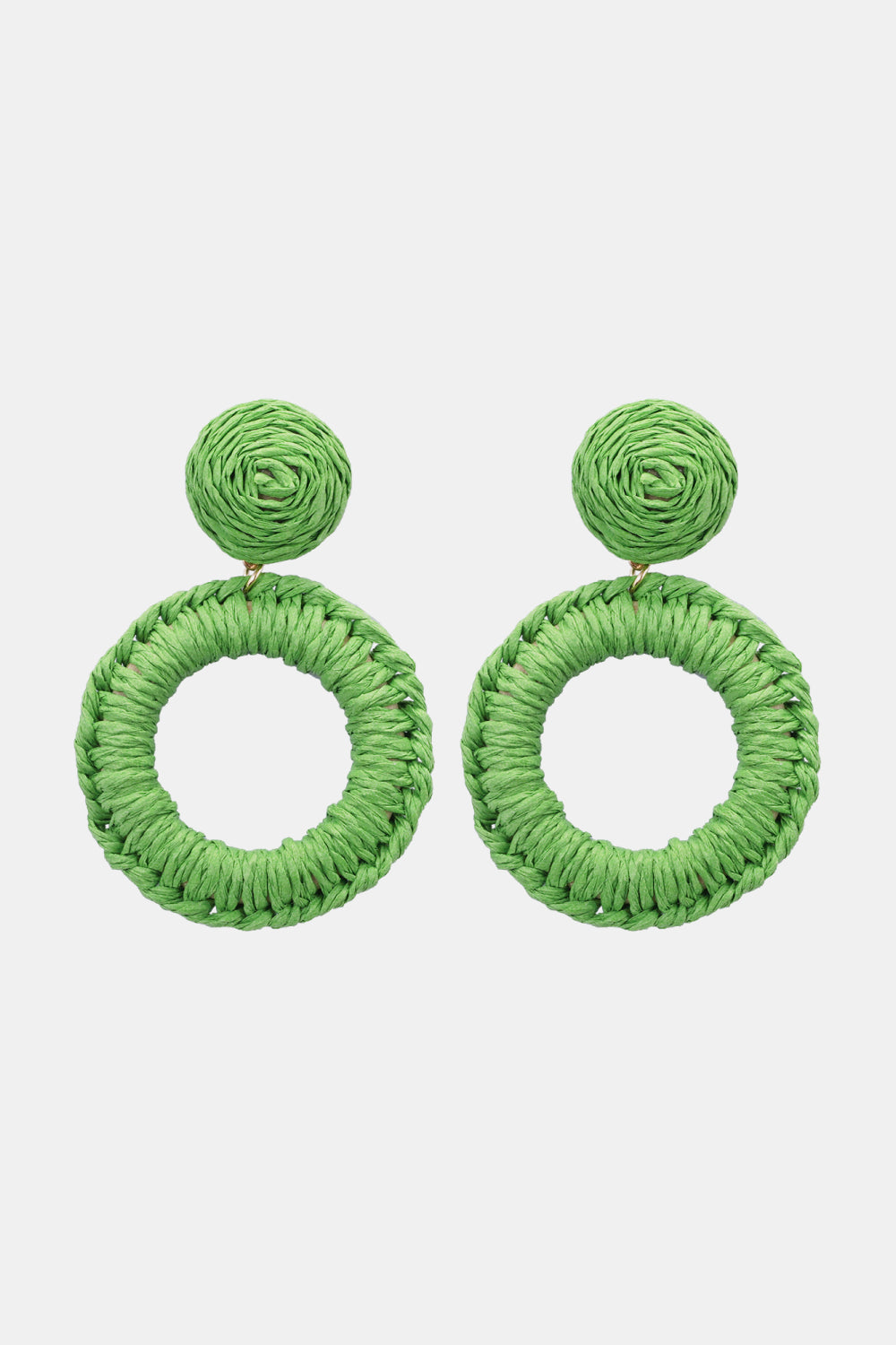 Round Shape Raffia Grass Dangle Earrings king-general-store-5710.myshopify.com