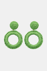 Round Shape Raffia Grass Dangle Earrings king-general-store-5710.myshopify.com